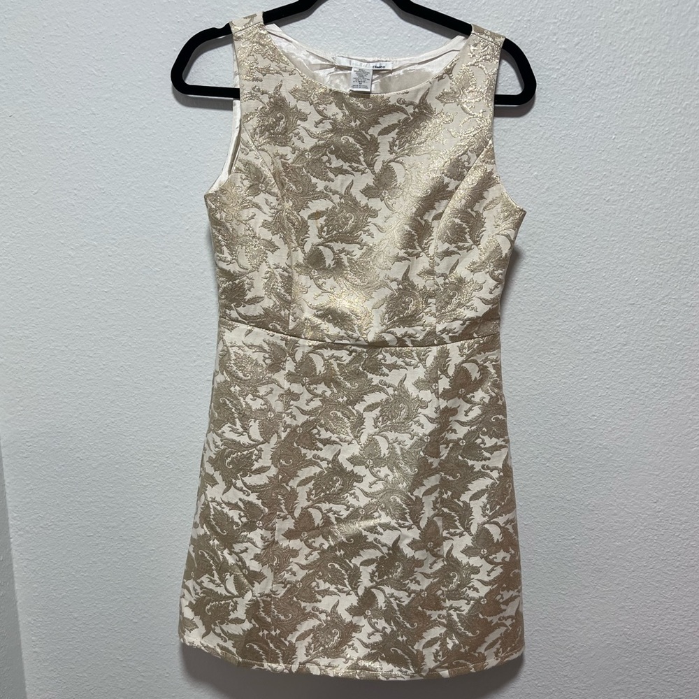 Ellison Gold Cream Shift Dress Size Medium